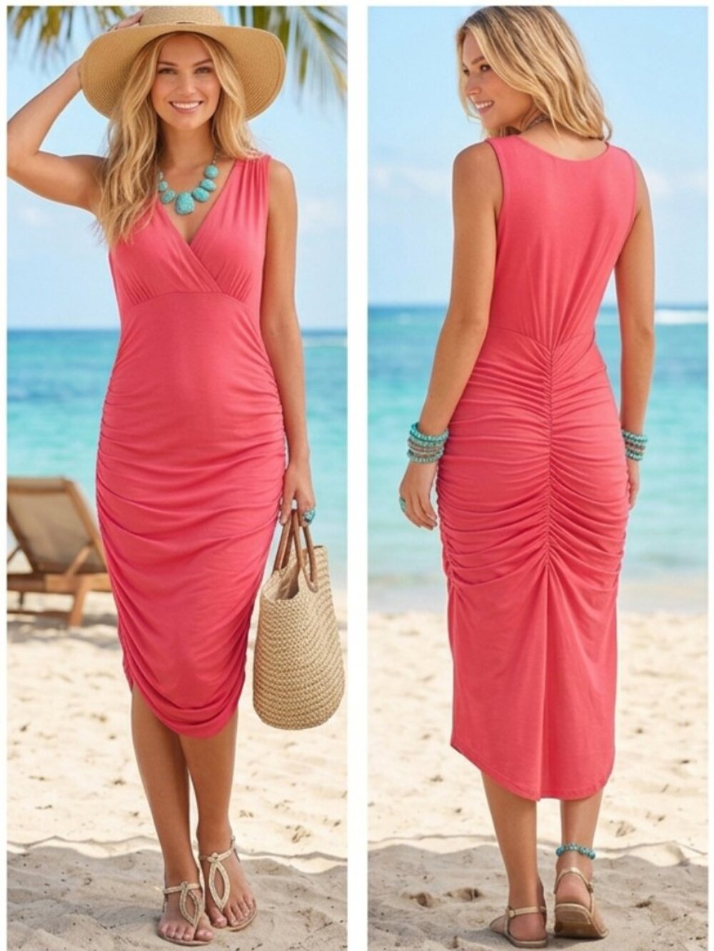 💕Venus Coral Bodycon Dress💕